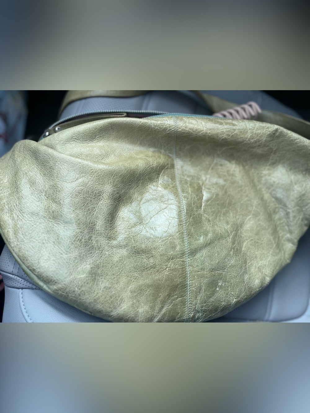 latico Olive-Taupe Leather Crossbody Satchel - Picture 7 of 14